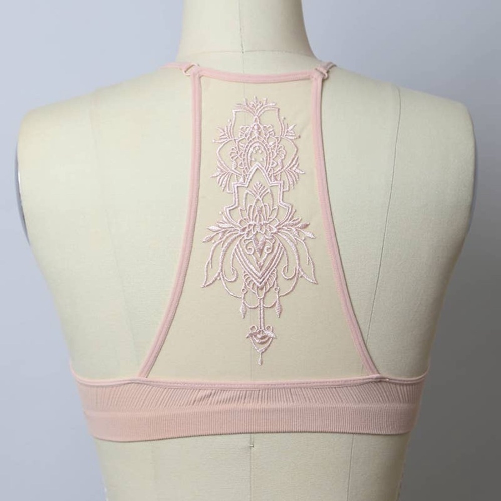 Tattoo Mesh Racerback Bralette - Multiple Colors